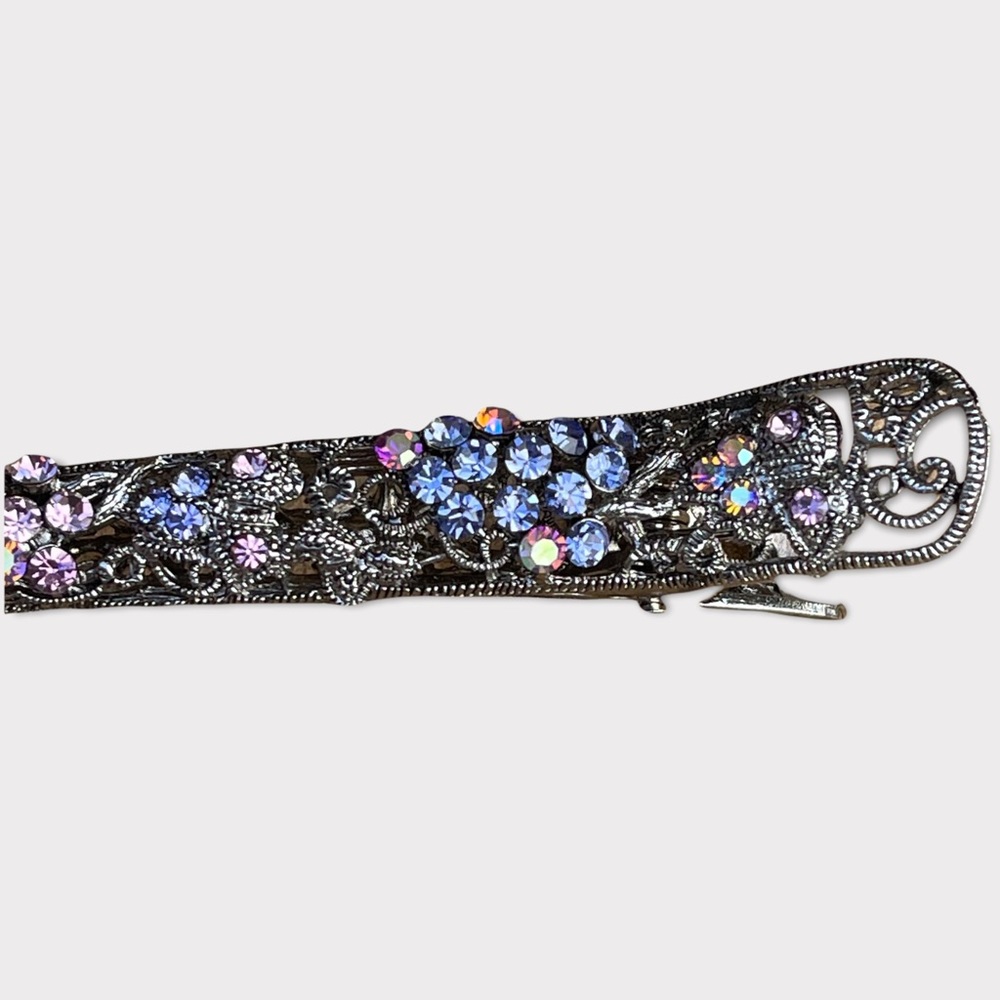 Vintage Swarovski Crystal hair clip w/beautiful silver work - Picture 10 of 13
